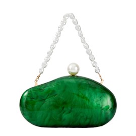 BRYCTSISEN Acrylic Shell Shaped Handbag (Dark Green)