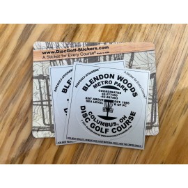 Blendon Woods Metro Park Disc Golf Course Stickers 3" Silver Poly Weatherproof