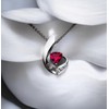 Geometric Ruby Necklace - Decorated with white sapphire - Trillion