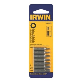 Irwin Tools IWAF21HEX7 Screwdriving Insert Bit Set (7 Pack), 3/32", 7/64", 1/8", 9/64", 5/32", 3/16" and 7/32"