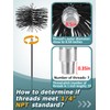 Chimney Cleaning Brush with Standard 1/4" NPT End Fitting -