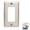 Leviton 1-Gang Decora/GFCI Oversized Wallplate, SO26, Stainless Steel