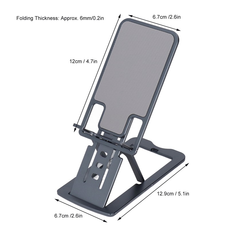 Phone Stand Foldable Portable Ergonomic 7 Angle Adjustments Bottom Silicone