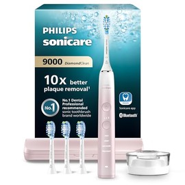 Philips Sonicare DiamondClean 9000 Series - Cepillo de dientes eléctrico, cepillo de dientes sónico, limpiador de dientes y cuidado bucal con cabezales de cepillo de defensa de placa C3 de alta