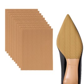 10 Pack Shoe Sole Protector, Non Slip Self-Adhesive Shoe Bottom Protectors Grips for High Heels Boots Flats Shoes, Anti-Slip Bottom Covers for Women (6 x 4inches, Brown)