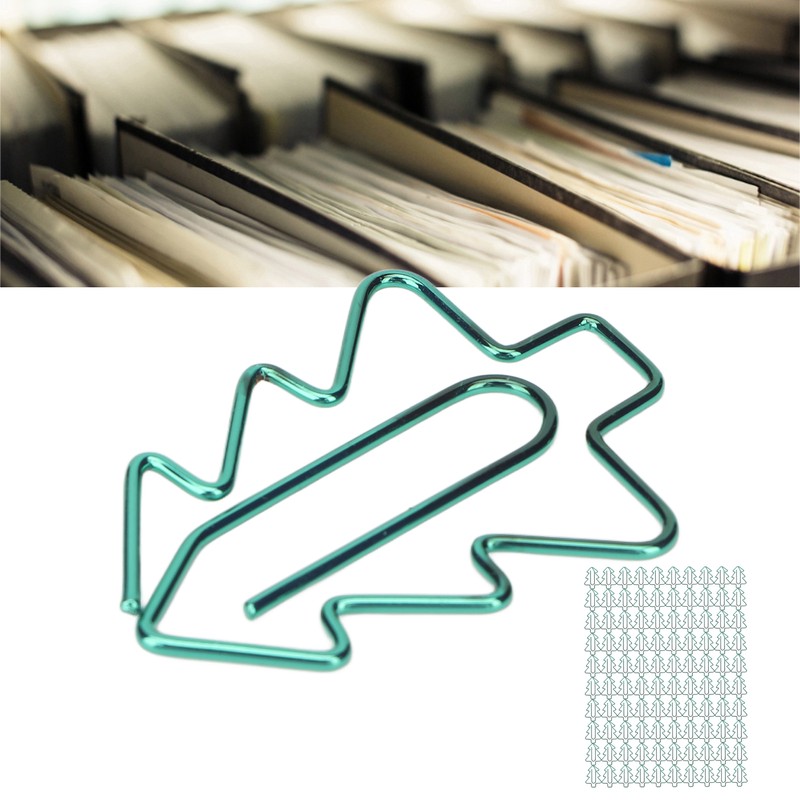 100Pcs Paper Clips Cute Unique Tree Shape Electroplating Process Lightweight