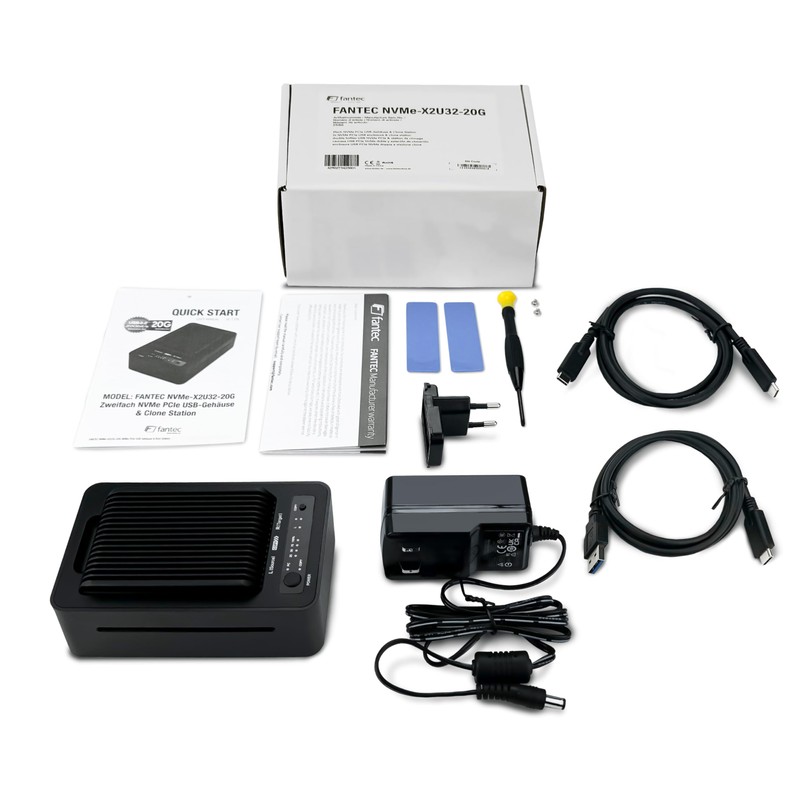 FANTEC 2x USB 3.2 Gen2x2 2x 20Gbps NVMe Clonestation SSD