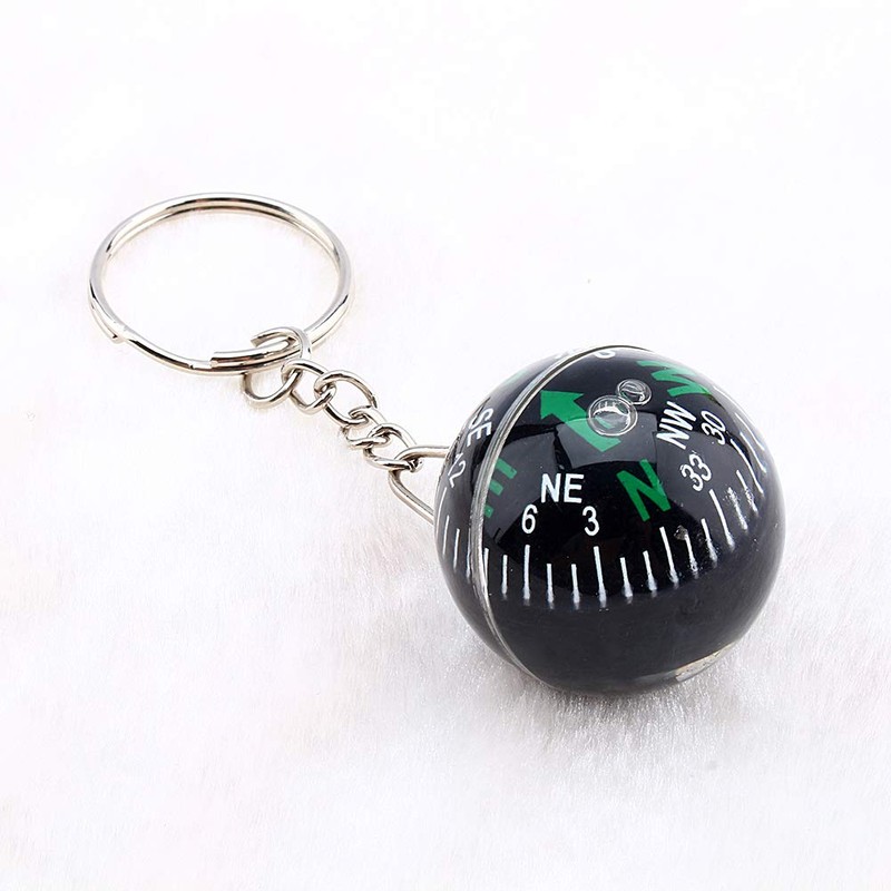 Outdoor Keyring Compass, Ball Key Fob Liquid-Filled Compass Ball Key