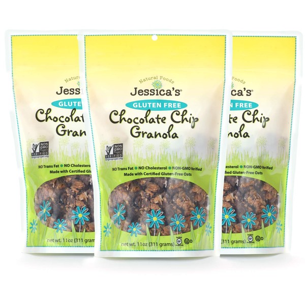 Jessica's Natural Foods, Gluten-Free Chocolate Chip Granola 11oz (PACK of 3)