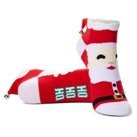 Santa Ankle Socks | Woven Low Cut | Costume & Fun Run Christmas Sock