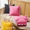 JOJOGOGO 18x18 Hot Pink Scalloped Outdoor Throw Pillow Covers Waterproof