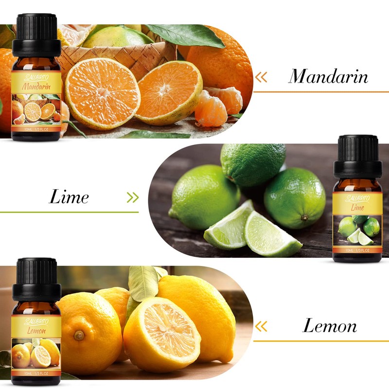 Salubrito Citrus Essential Oils Set for Diffuser, Fragrance Oil |