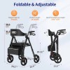 Vocic Walkers for Seniors Foldable Walker with Seat Rollator Walker