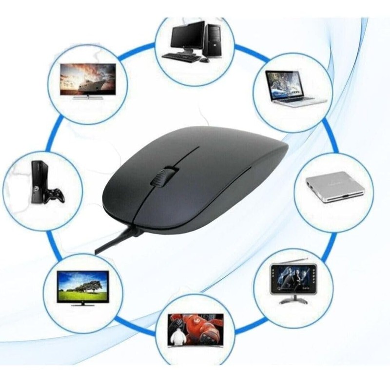 Usb Wired Mouse, Ultra-Slim USB Wire Mouse, 1600 DPI 2.4
