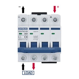 CHTAIXI DC Miniature Circuit Breaker, 4 Pole 1000V 16 Amp Isolator for Solar PV System, Thermal Magnetic Trip, DIN Rail Mount DC Disconnect Switch C16
