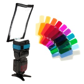 Rogue Flashbender 2 Bounce Card Reflector + 10 Color Flash Gels + 2 Gel Bands
