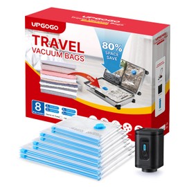 UPGOGO Travel Vacuum Bags with Portable Electric Pump (Combo 8 Pack)