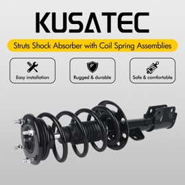 KUSATEC Front Pair Complete Struts Shock Absorber fit for Ford Explorer 2013 2014 2015 2016 2017 2018 2019, 172729 172730 Left/Right Struts with Coil Spring Assemblies