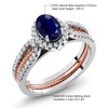 Gem Stone King 925 2-Tone Sterling Silver Blue Sapphire Women's