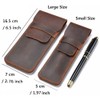 Leather Pencil Case with Slip Tab Crazy Horse Pen Holder