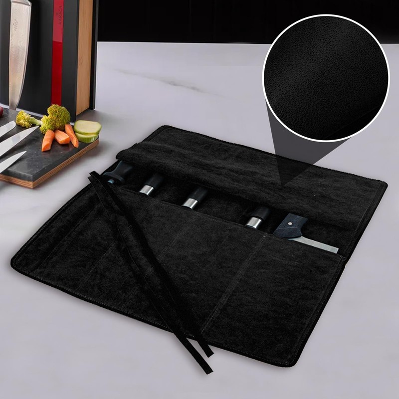 Genuine Leather Knife Roll, Knife Bags for Chefs Professional, Small