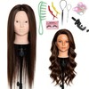 80% Real Hair Mannequin Head for Hair Styling Braiding &