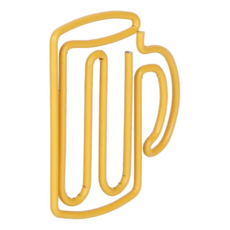 Office Clips 100pcs Cute Paper Yellow Cup Style Strong Metal
