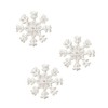 Small Snowflake Embroidered Iron on Patch (White - 3 Pieces)