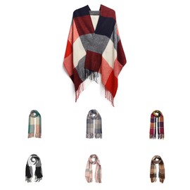 Good Nite Scarf Women Winter Red Scarves Shawls Scarves Wraps Ladies Christmas Gifts Long Soft Warm Tartan Scarf Wool Spinning Tassel Long Stole for Women