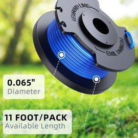 hiSpkNix 0.065'' Weed Trimmer String Replacement for Ryobi One+ AC14RL3A, 99 FT Autofeed Trimmer Line (6 Spools + 1 Cap), Compatible with Ryobi 18V, 24V, 40V String Trimmers
