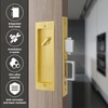 Pocket Door Privacy Lock,Modern Rectangular Pocket Door Hardware, Finger Flush