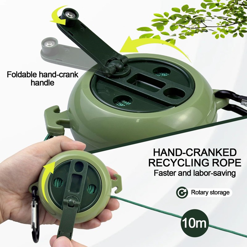 10M Portable Retractable Washing Line – Clothes Line with 10