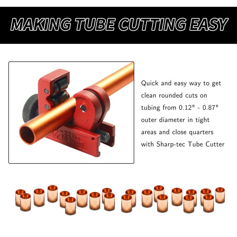 Sharp-Tec 3-22mm Mini Tube Cutter, Adjustable Zinc Alloy Pipe Cutter