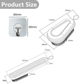 CLKE 2Piece Nail Brush, Heavy Duty Nail Cleaning Brushes for Cleaning Fingernails, Durable Stiff Bristles brush for Fingernails, Laundry, Shoes, Floor with Sticky Hooks(Blue)