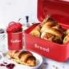 Plexon Bread Box for Kitchen Countertop with 3 Coffee, Tea,
