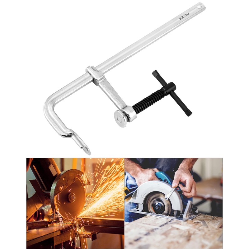 QWORK 8" Heavy Duty F Clamp, 4 Pack Drop-forged Bar