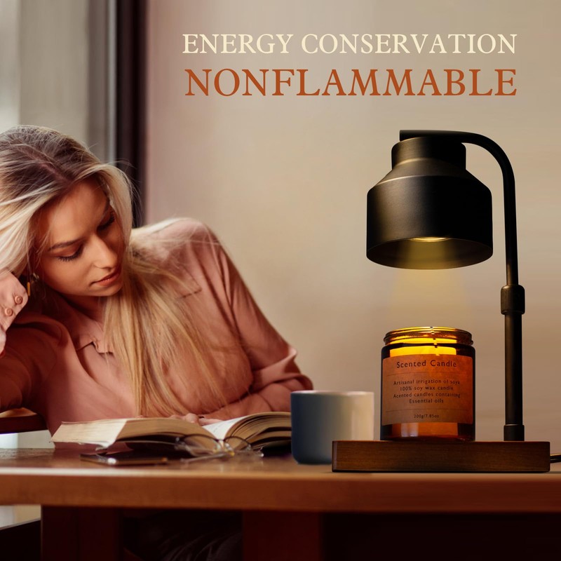 JAMZEL Candle Warmer Lamp with Timer,Dimmable Electric Candle Lamps Warmer,Home