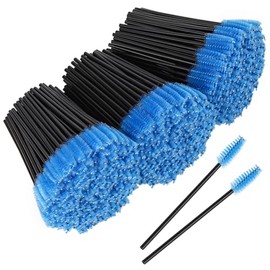 BTYMS 500 varillas desechables para rímel, cepillos para pestañas, cepillos para cejas, aplicadores, carretes para extensiones de pestañas - Azul