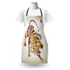 Lunarable Zodiac Leo Apron, Abstract Lion Design with Swirled Stripes