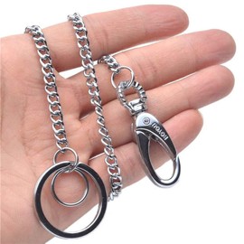 Key Chain, 38cm Long Heavy Duty Key Ring with Belt Clip For Men&Women Silver