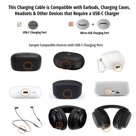 ienza 3FT/1M USB C Type C Charge Cable Cord Wire for JBL Tune 125TWS Tune 225TWS True Wireless Earbuds Headphone, JBL Live 300, JBL Tune 510BT, JBL Live PRO+, JBL Club Pro Plus, Black