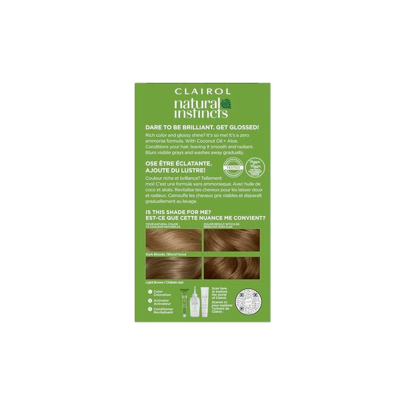 Clairol Natural Instincts 6.5G Lightest Golden Brown Hair Color â€“