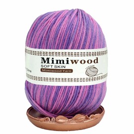 Mimiwood Wool Yarn, 1 Skein, 100g/3.5oz, Yarn for Crocheting, Knitting and Weaving Yarn, Soft Blended Yarn with Vibrant Colors 03