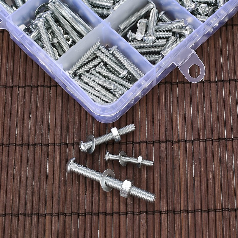 Ewwtrey 720 Pieces M3 M4 M5 Galvanised Screws with Nuts
