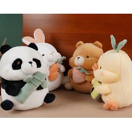 ぬいぐるみ アニマルぬいぐるみ 抱きぐるみ パンダ ウサギ アヒル クマ 動物家族 こどもがすき 誕生日 プレゼント インテリア 抱き枕 ふわふわ かわいい もふもふ 甘えんぼうのぬいぐるみ 寝んねぐるみ