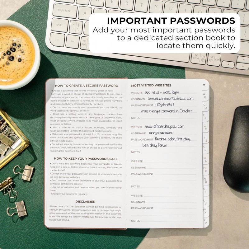 Clever Fox Password Book 2nd Edition – Hardcover Password Keeper