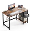 NEWBULG 40-47" Computer Desk with Storage Drawers,Small Office Desk Modern