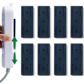 Brelet 8 St1ck Selbstklebender Stanzfreier Sockelhalter, Steckdosenleiste Halterung Power Strip Holder Steckdose Fixierer Wandhalterung St?nder f1r Steckdose Router K1che Organisieren(Dunkelblau)
