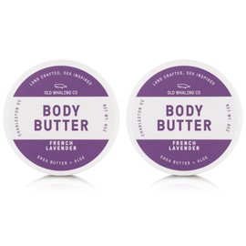 Old Whaling Co | French Lavender Body Butter | Hydrates Skin | Nourishing Cream | Softening Moisturizer | Soothing Shea Butter, Aloe, Sunflower Oil | 8 oz | 2 Pack