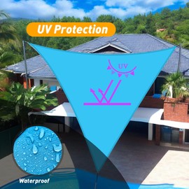ZAIXIA 16' x 16' x 16' Waterproof Sun Shade Sail Triangle Canopy,UV Resistant for for Patio, Garden, Outdoor, Backyard,Outdoor Activities